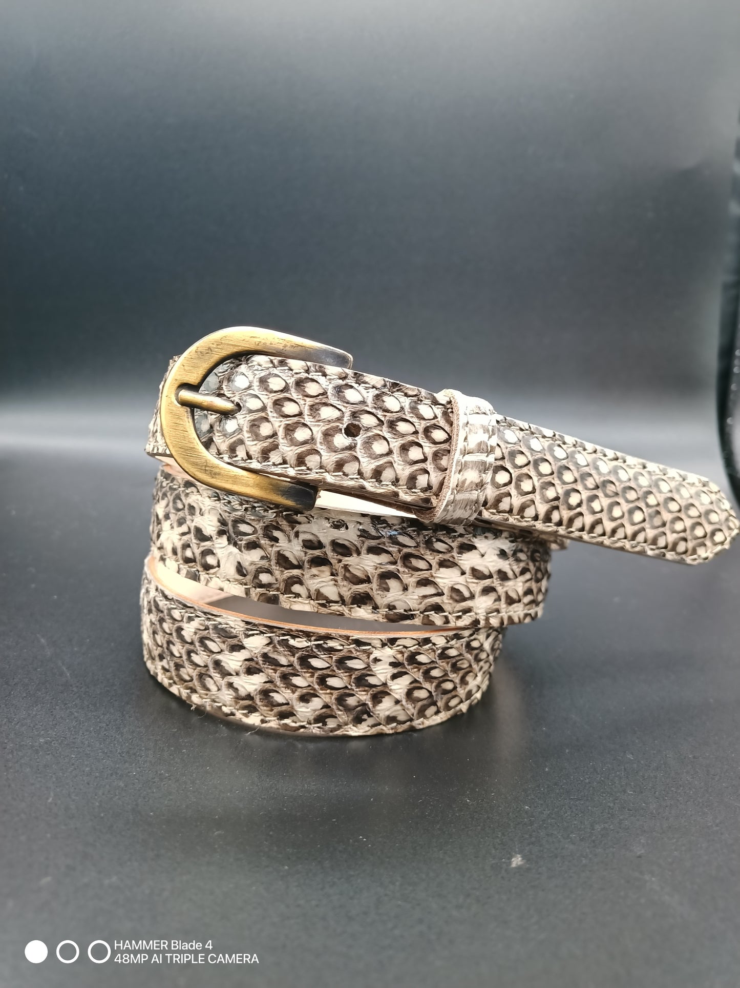 ceinture python beige